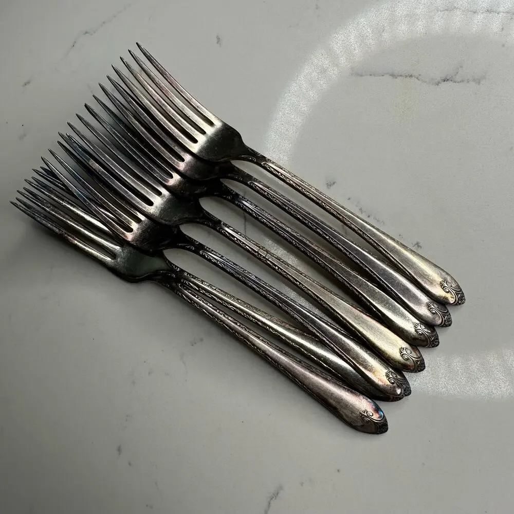 Rogers & Sons International Silver Flatware in Exquisite Pattern 1940s 43 pc